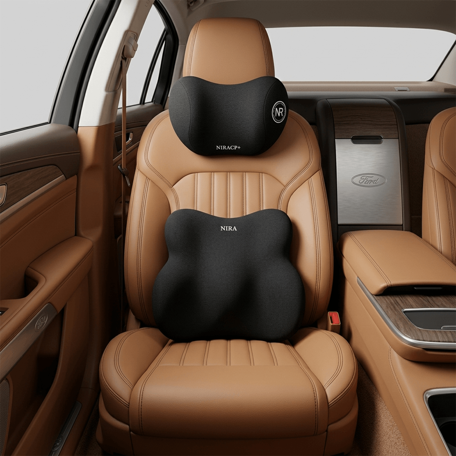 Ergonomic Car Backrest and Headrest Set