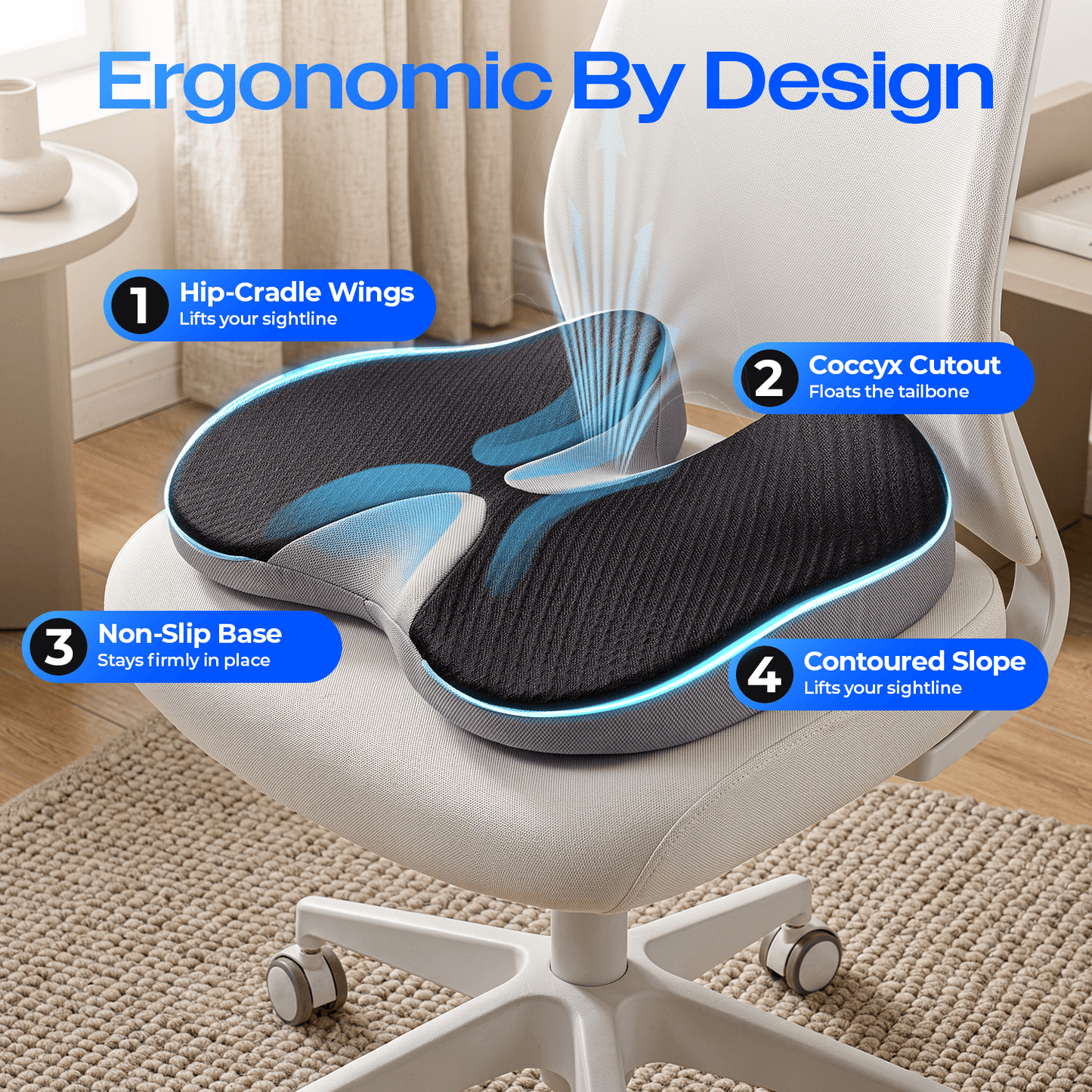 Ergonomic Memory Foam Seat Cushion