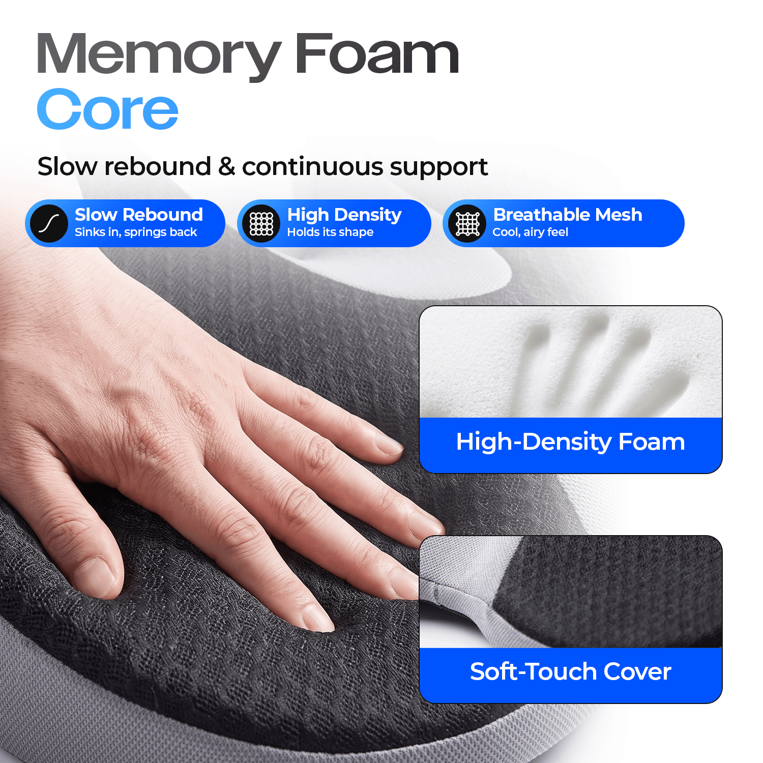 Ergonomic Memory Foam Seat Cushion